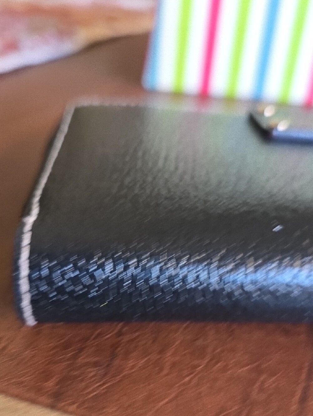 kate spade Black Pebbled Leather Zip Around Wallet with Gold Studs - Picture 15 of 16